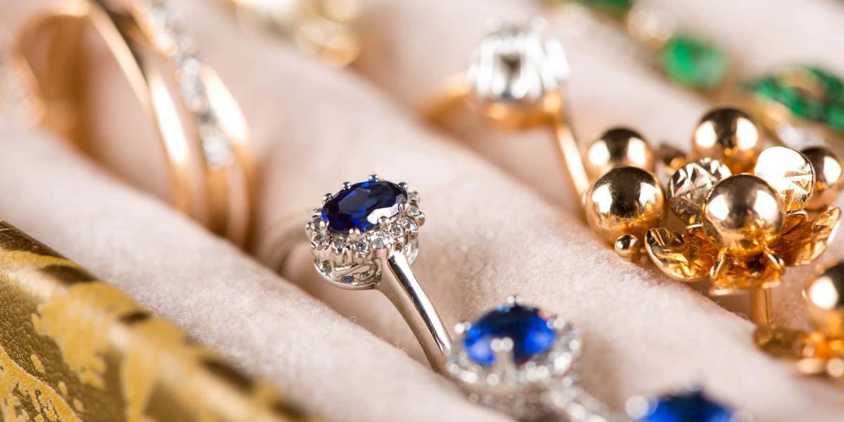 Photo of box of rings made with different types of precious metal